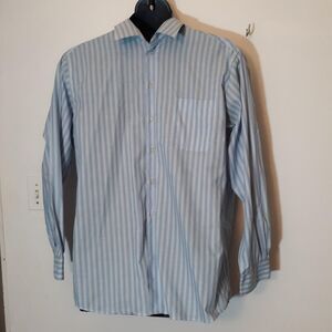 Dockers Men's White and Blue Shirt